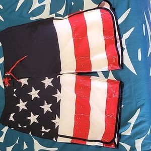 American Flag Swim Trunks Board Shorts